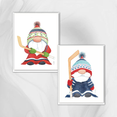 Hockey Gnomes set of 2 - Note cards - 1