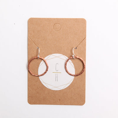 copper circle earrings - 1