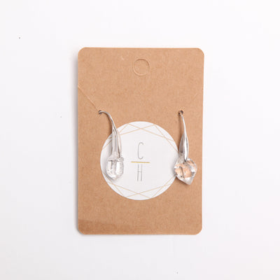 sterling/herkimer diamond earrings - 1