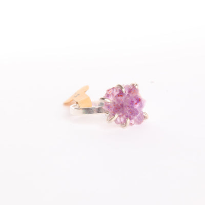 amethyst cluster  silver ring - $40 - 1