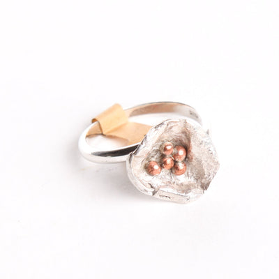 silver nest w/copper ring - 1