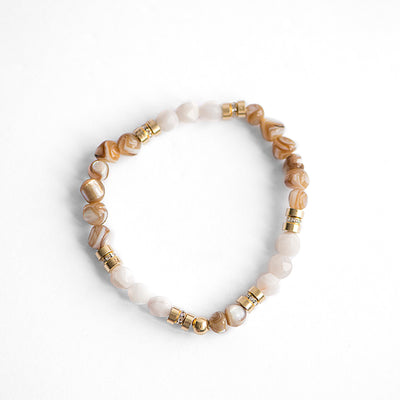 Shell and Agate Beaded Bracelet - The Maker's Mark