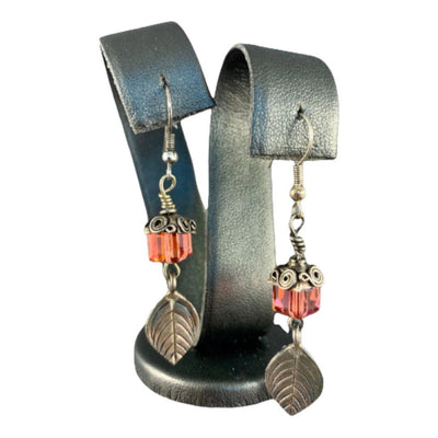 Swarovski Crystal Leaf Earrings - 1