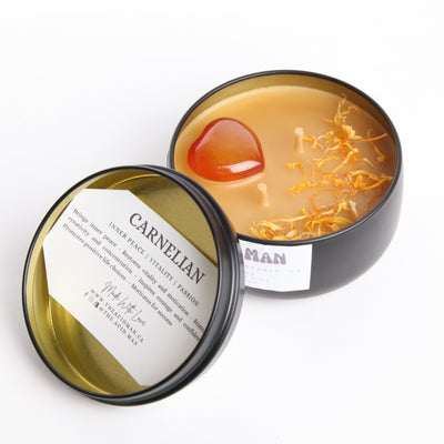 Carnelian Heart Beeswax Candle - 1